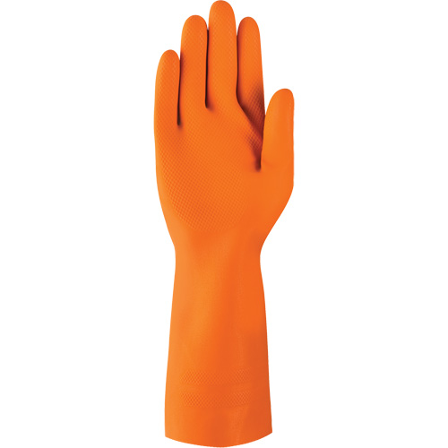 AlphaTec&reg; 87-208 Heavy-Duty Chemical-Resistant Gloves, Size 7, 12.8" L, Rubber Latex, Cotton/Flock-Lined Inner Lining, 29.5-mil Auto-Cam