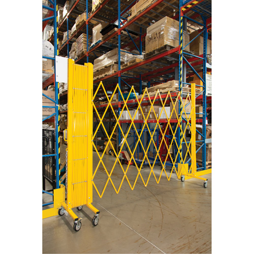 Expandable Barrier, 84" H x 20' L, Yellow Auto-Cam