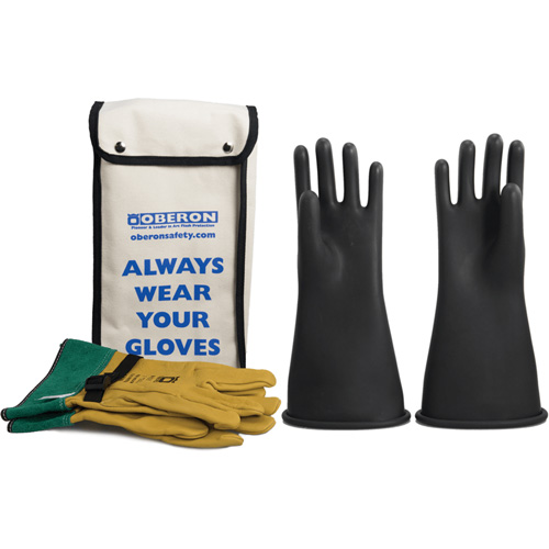 Ensemble de gants en caoutchouc pour l'&eacute;lectricit&eacute; de classe 2, 9, 14" lo, 37 cal/cm², NFPA 70E Auto-Cam