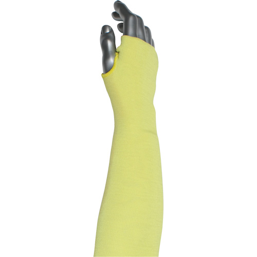 Manchette r&eacute;sistante &agrave; la coupe &agrave; pli unique Kut Gard avec ouverture pour le pouce, Aramide/ATA, 10", ASTM ANSI niveau A4, Jaune Auto-Cam