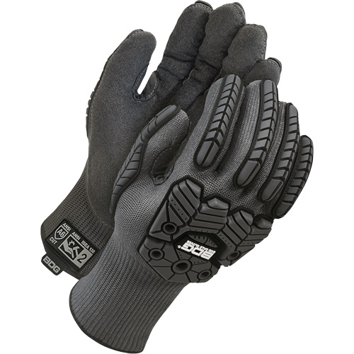 Deny&reg; Lined Cut-Resistant Impact Gloves, 8, Microfibre Palm, Elastic Cuff Auto-Cam