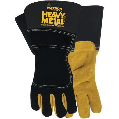 Gants de soudage d'hiver Black Velvet Heavy Metal, Taille Petit, Enveloppe en Cuir d'&eacute;lan refendu, ASTM ANSI niveau A5 Auto-Cam