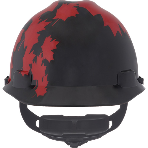 Casque sp&eacute;cialis&eacute; V-Gard, Suspension Rochet, Noir/Rouge Auto-Cam