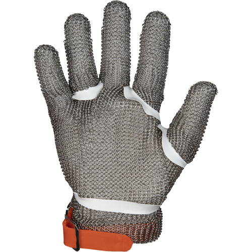 Gants en maille m&eacute;tallique MMG conformes aux normes alimentaires, Taille 2T-petit, Enveloppe en Acier inoxydable, ASTM ANSI niveau A9 Auto-Cam