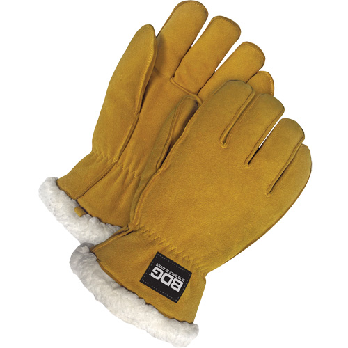 Gants de conducteur, T-Grand, Paume en Cuir de daim refendu, Tissu-laine Auto-Cam