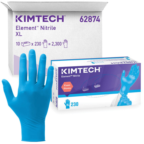 Kimtech Element Exam Gloves, X-Small, Nitrile, 3.2-mil, Powder-Free, Blue, Class 2 Auto-Cam