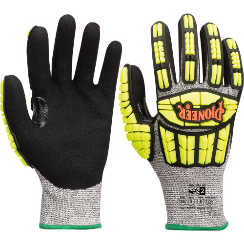 Cut and Impact-Resistant Gloves, Small, Synthetic Palm, Knit Wrist Cuff Auto-Cam