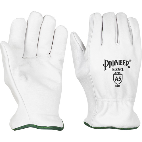 Cut-Resistant Driver's Gloves, Small, Grain Goatskin Palm Auto-Cam