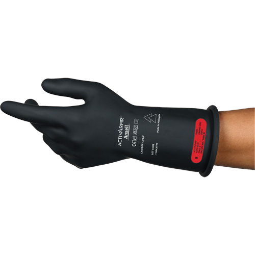 ActivArmr&reg; RIG R011BUL Ultra-Lightweight Electrical Insulated Gloves, ASTM Class 0, Size 9, 11" L Auto-Cam