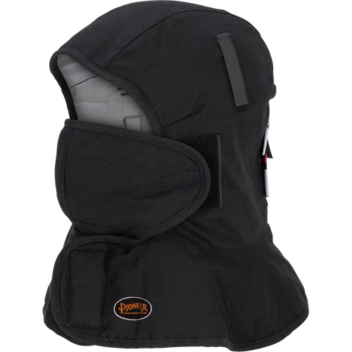 Doublure matelass&eacute;e ignifug&eacute;e Pioneer 765A pour casque de s&eacute;curit&eacute; avec un long cou et embout buccal amovible, Noir/Gris, Coton/FR-Tech/Modacrylique/Nylon Auto-Cam