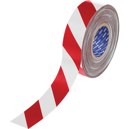 Ruban de marquage pour plancher ToughStripe Max, 2" x 100', Polyester, Rouge et blanc Auto-Cam