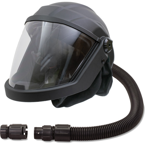 DEFENDER Supplied Air Respirator Shield & Helmet with Cooler, Universal, Facepiece Auto-Cam