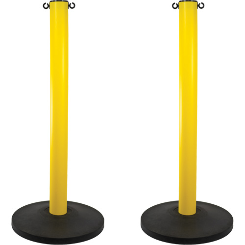 Industrial Stanchion, 37" High, Yellow Auto-Cam