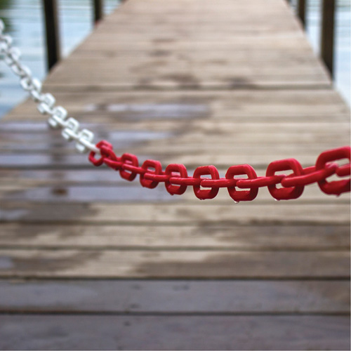 Chaîne de barri&egrave;re en plastique &agrave; deux couleurs, Vert/Blanc Auto-Cam