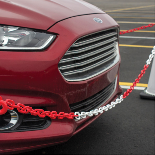 Chaîne de barri&egrave;re en plastique &agrave; deux couleurs, Vert/Blanc Auto-Cam