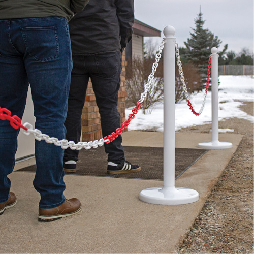 Chaîne de barri&egrave;re en plastique &agrave; deux couleurs, Vert/Blanc Auto-Cam