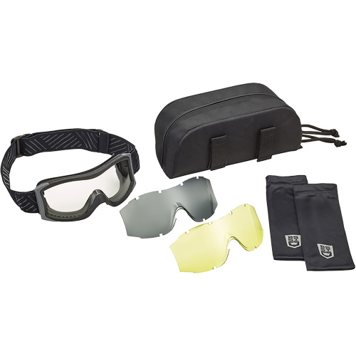 X1000 Ballistic Protection Goggles Kit, Amber/Clear Lens, Anti-Fog/Anti-Scratch, Direct Vent Auto-Cam