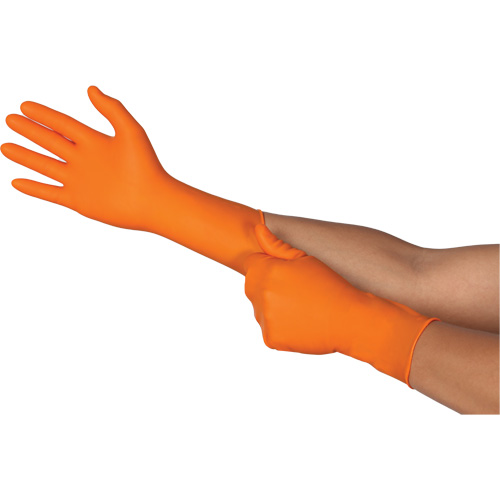Gants jetables TOUCHNTUFF 93-800, 6,5/7, Latex/N&eacute;opr&egrave;ne/Nitrile, 23,6-mils, Sans poudre, Orange Auto-Cam