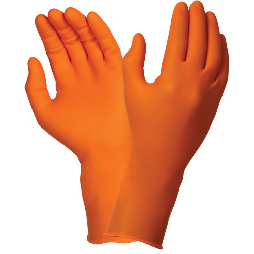 Gants jetables TOUCHNTUFF 93-800, 6,5/7, Latex/N&eacute;opr&egrave;ne/Nitrile, 23,6-mils, Sans poudre, Orange Auto-Cam