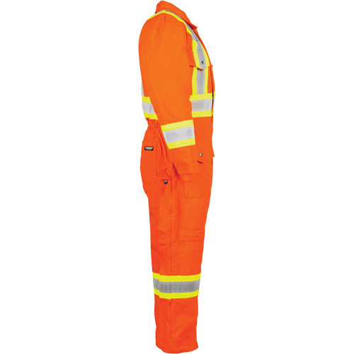Salopette en canevas doubl&eacute;e haute visibilit&eacute;, 2T-Grand, Orange haute visibilit&eacute; Auto-Cam