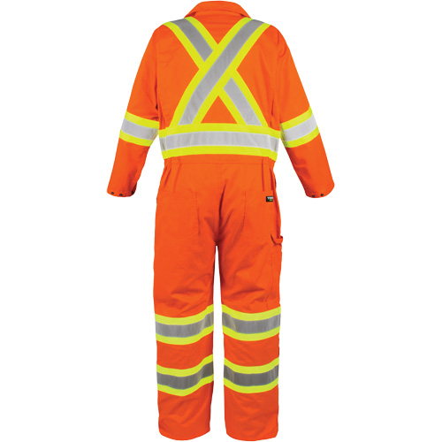 High-Visibility Unlined Coveralls, Small, High Visibility Orange Auto-Cam
