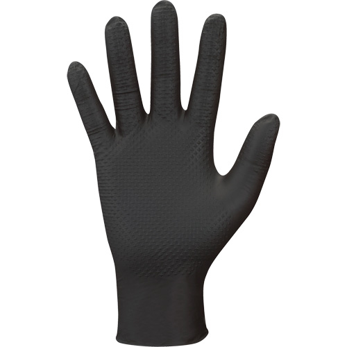 709B PyraGrip Disposable Gloves, 11/2X-Large, Nitrile, 8-mil, Powder-Free, Black Auto-Cam
