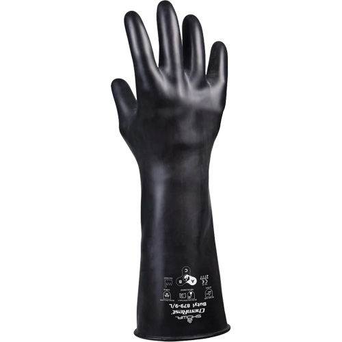 Gants r&eacute;sistants &agrave; l'acide 879, Taille 2T-Grand/11, 14" lo, Caoutchouc butyle, 28 mils Auto-Cam
