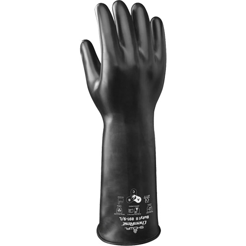 891 Chemical & Acid Resistant Gloves, Size 2X-Large/11, 14" L, Butyl Rubber/Viton&reg;, 28-mil Auto-Cam
