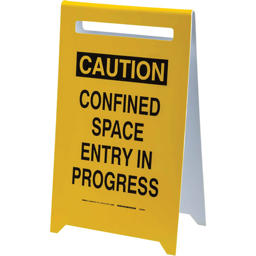 "Caution Confined Space Entry In Progress" Floor Sign, English Auto-Cam