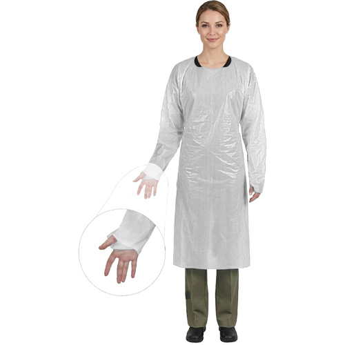 Blouse CoverMe avec passe-pouces, Taille unique, Blanc, Poly&eacute;thyl&egrave;ne Auto-Cam