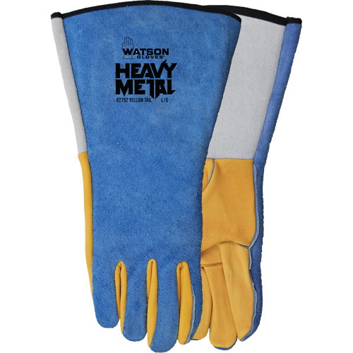 Gants de soudage Yellow Tail MIG/TIG, Cuir fleur de daim/Cuir de vache refendu, Taille T-Grand Auto-Cam