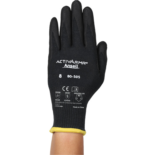 Gants r&eacute;sistants &agrave; la chaleur conductrice et &agrave; la coupe ActivArmr 80-505, Taille 11, Calibre 13, Rev&ecirc;tement Mousse de nitrile, Enveloppe en Kevlar/Intercept, ASTM ANSI niveau A5/EN 388 niveau E Auto-Cam
