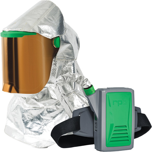 Respirateur &agrave; chaleur radiante Z-Link avec souffleur & montage &agrave; la ceinture, Respirateur &agrave; masque/Capuchon & visi&egrave;re, Pile Lithium-ion Auto-Cam