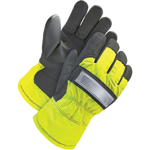 Gants d'ajusteur haute-visibilit&eacute;, 3T-Grand, Paume en Cuir fleur de ch&egrave;vre, Doublure en Thinsulate Auto-Cam