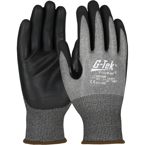 G-Tek&reg; Cut-Resistant Gloves with Touchscreen Capability, Size 2X-Large, 18 Gauge, Foam Nitrile Coated, PolyKor&reg; Shell, ASTM ANSI Level A4/EN 388 Level D Auto-Cam