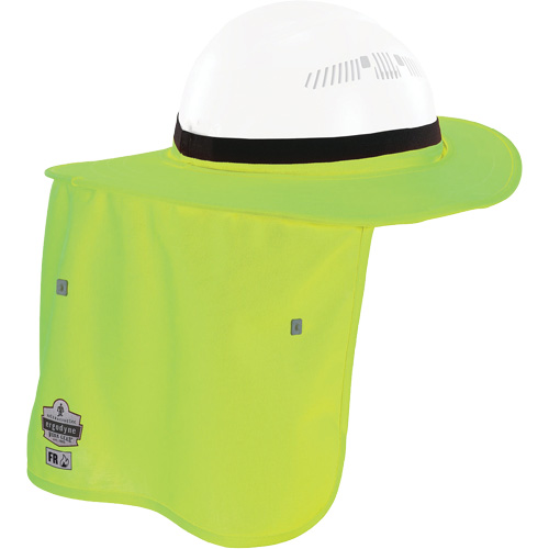 Bordure FR vert lime pour casque de chantier avec cache-cou Auto-Cam