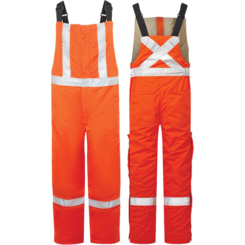 Avenger 9 oz High-Visibility Insulated Bib Pants, Style 525, Men's, X-Large, Orange Auto-Cam