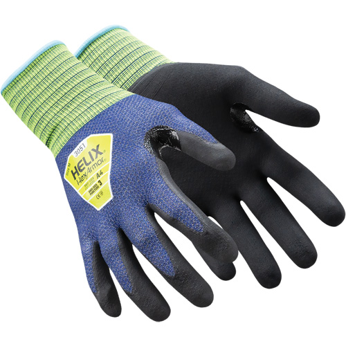 Helix&reg; 3051 Thin Work Gloves, 8/Medium, 21 Gauge, Foam Nitrile Coated, ASTM ANSI Level A4/EN 388 Level D Auto-Cam