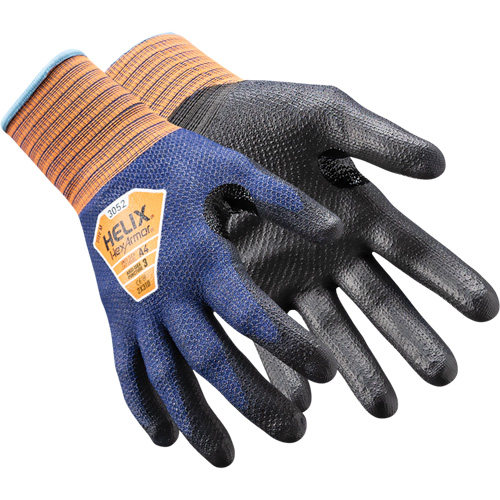 Helix&reg; 3052 Thin Work Gloves, 6/X-Small, 21 Gauge, Polyurethane Coated, ASTM ANSI Level A4/EN 388 Level D Auto-Cam