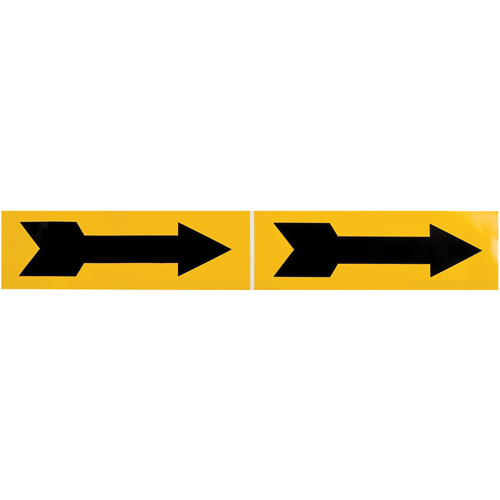 Arrow Pipe Marker, Self-Adhesive, 2-1/4" H x 7" W, Black on Yellow Auto-Cam