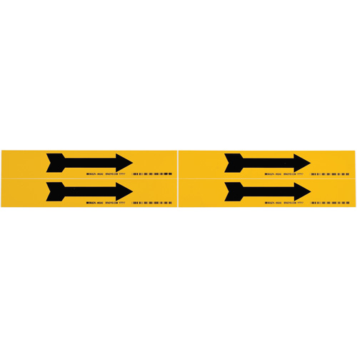 Marqueur de tuyau  Arrow, Autocollant, 1-1/8" h x 7" la, Noir sur jaune Auto-Cam