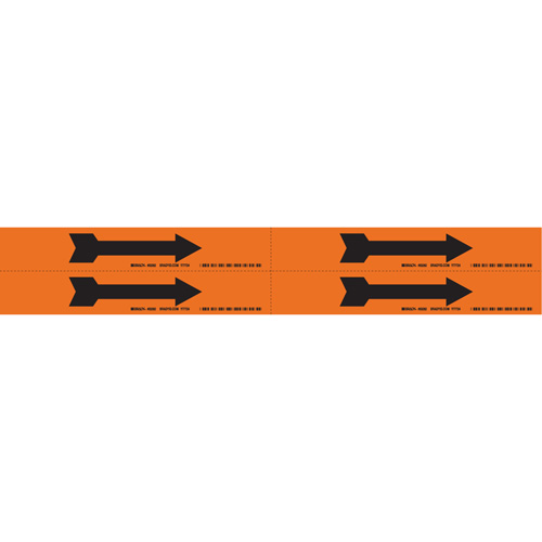 Arrow Pipe Markers, Self-Adhesive, 1-1/8" H x 7" W, Black on Orange Auto-Cam