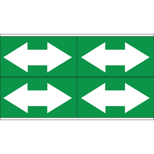 Dual Direction Arrow Pipe Markers, Self-Adhesive, 1-1/8" H x 7" W, White on Green Auto-Cam