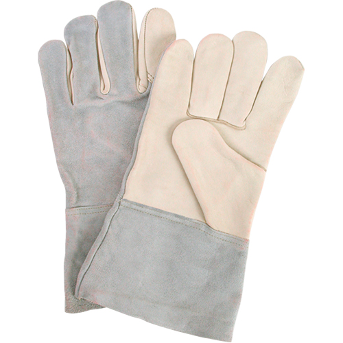Standard-Duty Work Gloves, Large, Grain Cowhide Palm Auto-Cam