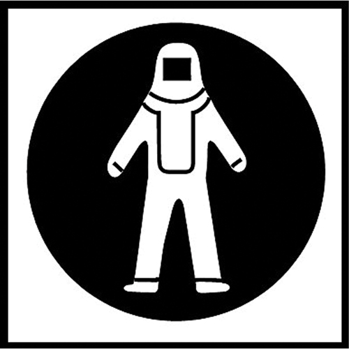 Right to Know Pictogram Labels - Full Protection Suit, Vinyl, Sheet, 5/8" L x 3/4" W Auto-Cam