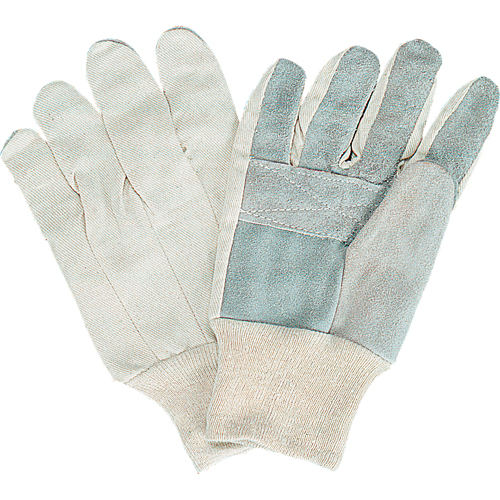 Gants de travail d'usage standard, Grand, Paume en Cuir de vache refendu Auto-Cam