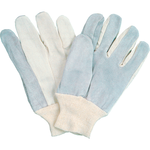 Standard-Duty Full-Index Work Gloves, Large, Split Cowhide Palm Auto-Cam
