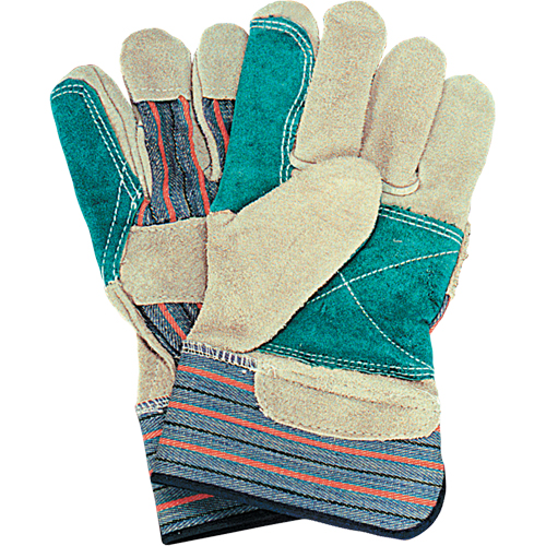 Gants d'ajusteur avec paume double, Grand, Paume en Cuir de vache refendu, Doublure en Coton Auto-Cam