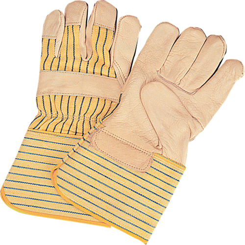 Standard-Duty Dry-Palm Fitters Gloves, Large, Grain Cowhide Palm, Cotton Inner Lining Auto-Cam