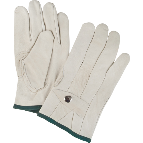 Gants de cordeur d'usage standard, Moyen, Paume Cuir fleur de vache Auto-Cam